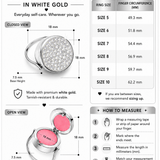 Crystal Pavé Lip Balm Ring in White Gold