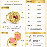 Ruby Heart Lip Balm Ring in 14K Gold