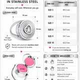 Diamond Heart Lip Balm Ring in Stainless Steel