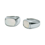 Mother of Pearl Ring Chunky in White Gold - getbalmy